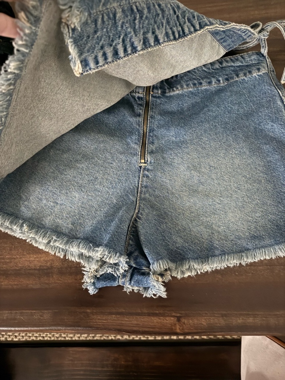 We The Free Wrap Denim Mini Skort - Picture 3 of 5